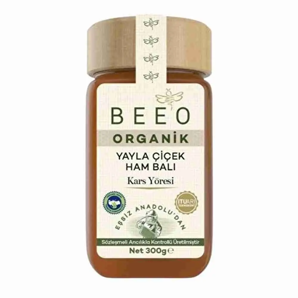 عسل عضوي طبيعي 300 جم من Beeo – عسل خام نقي بجودة عالية للاستخدام اليومي