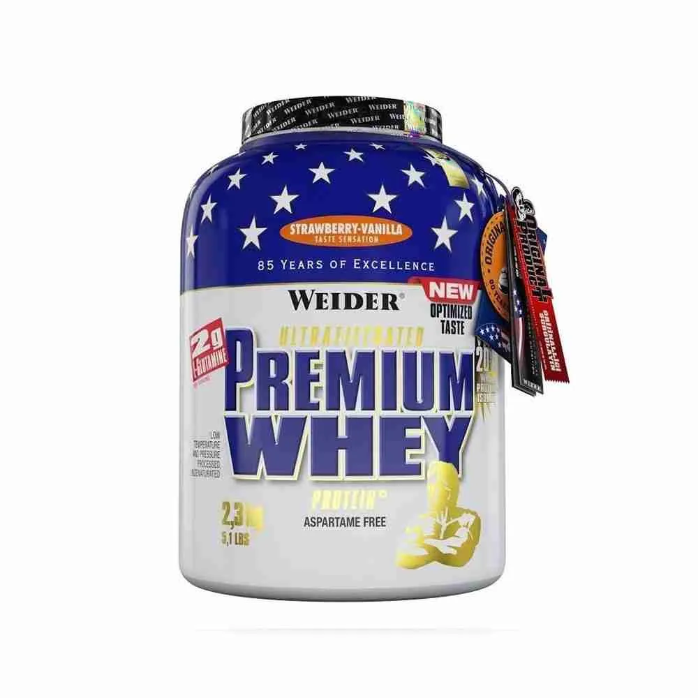 Whey Protein Premium 2300g من Weider – بروتين مصل عالي الجودة لدعم بناء العضلات