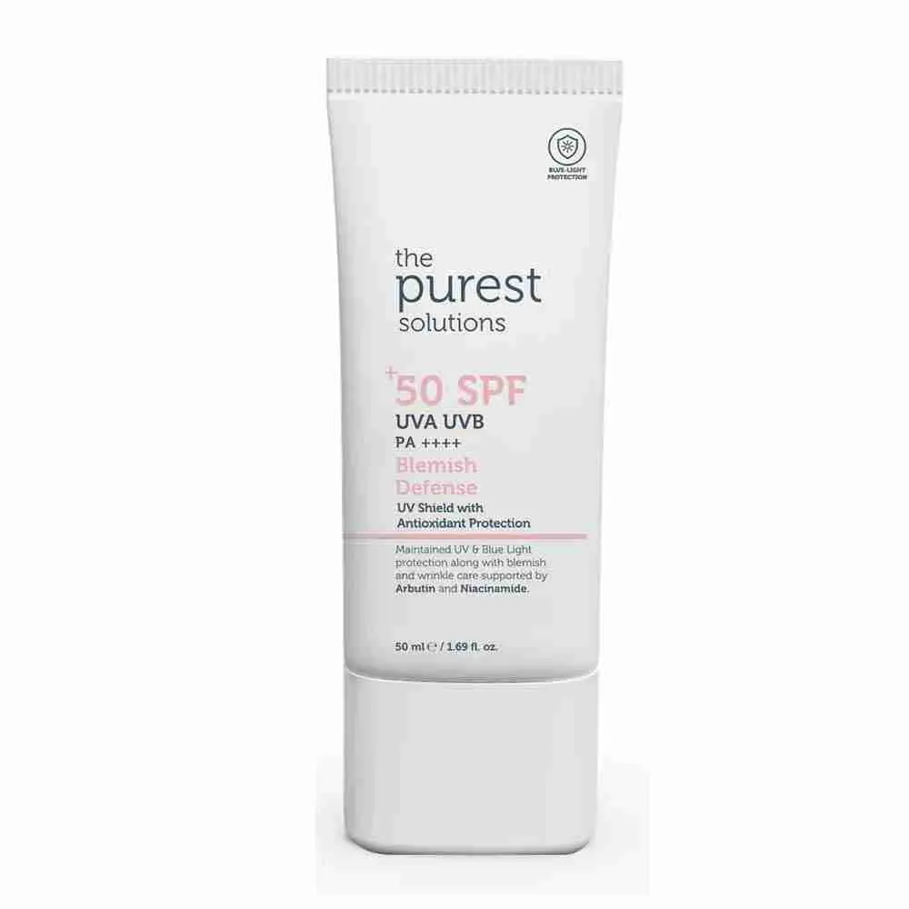 كريم واقي الشمس من The Purest Solutions SPF 50 – حماية شاملة وتفتيح فوري للبشرة