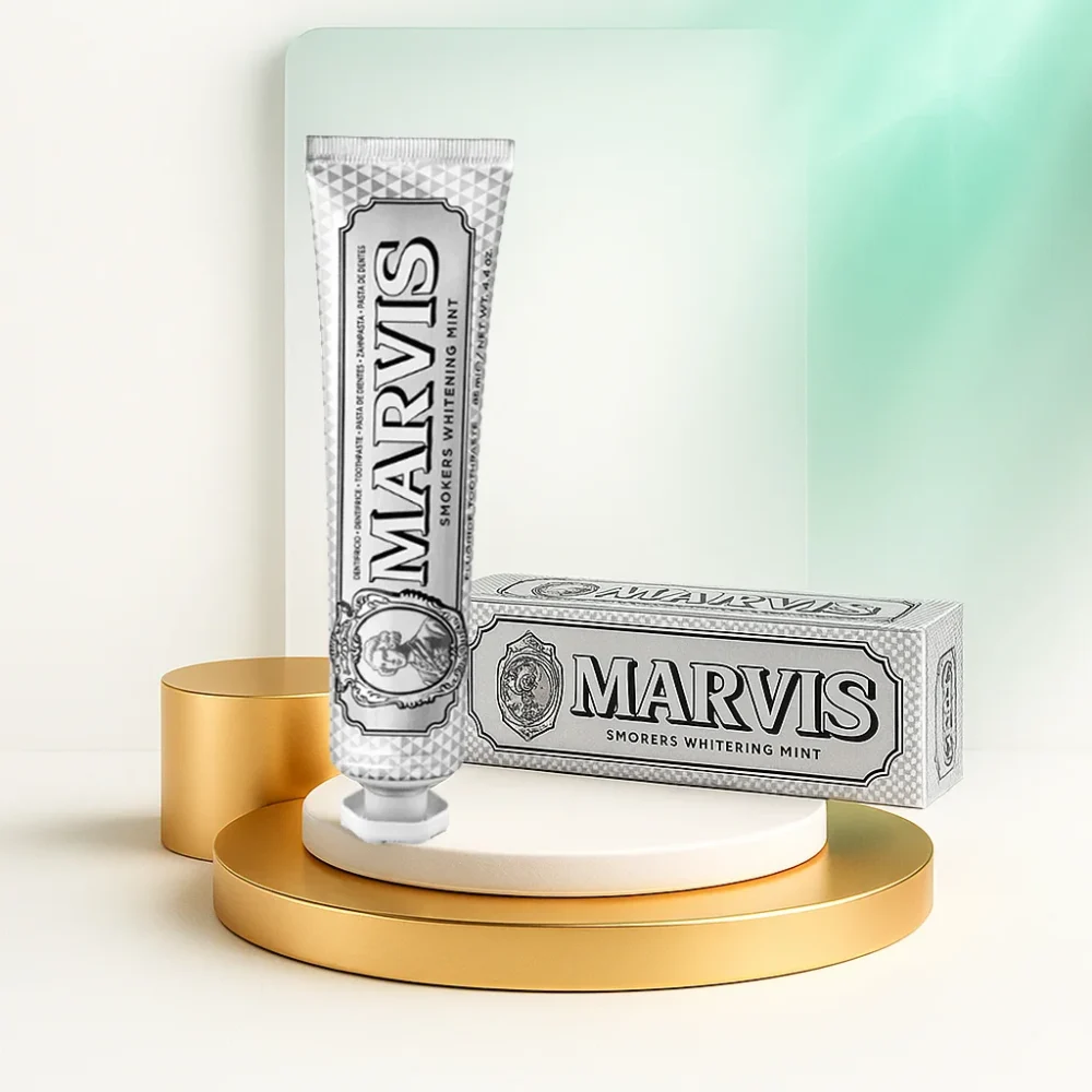 معجون marvis السحري لتبييض الأسنان بنكهة النعناع – انتعاش قوي وتفتيح آمن يوميًا